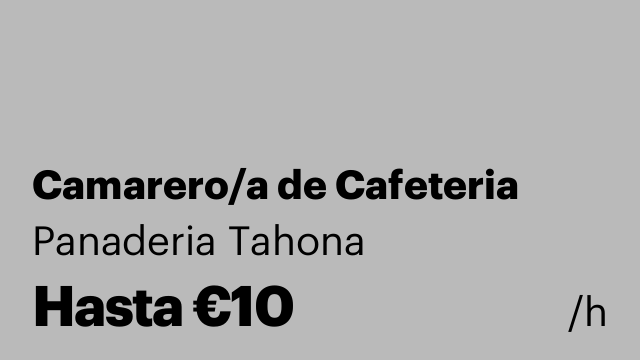 Camarero/a de Cafeteria