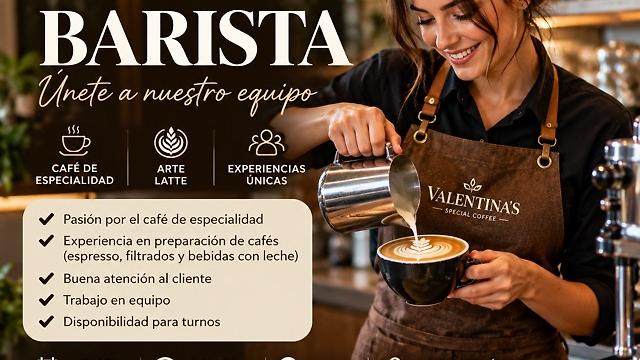 Buscamos Barista – Valentina’s Special Coffee | Alicante