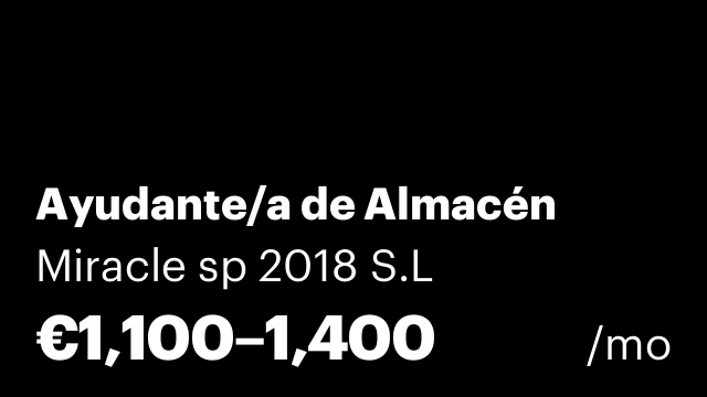Ayudante/a de Almacén