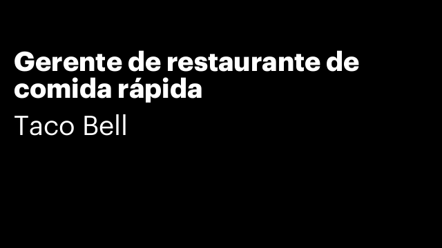Gerente de restaurante de comida rápida