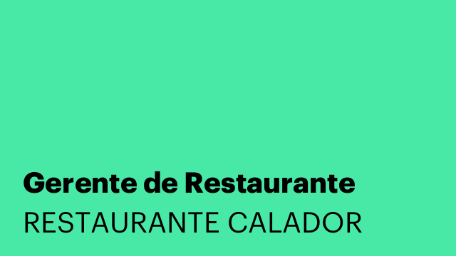 Gerente de Restaurante
