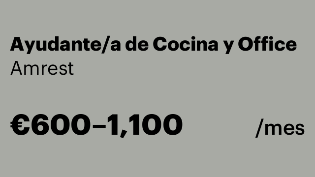 Ayudante/a de Cocina y Office