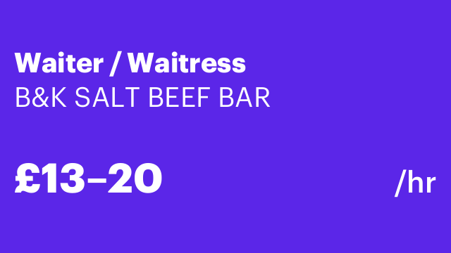 Waiter / Waitress