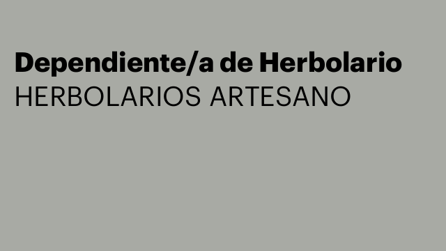 Dependiente/a de Herbolario