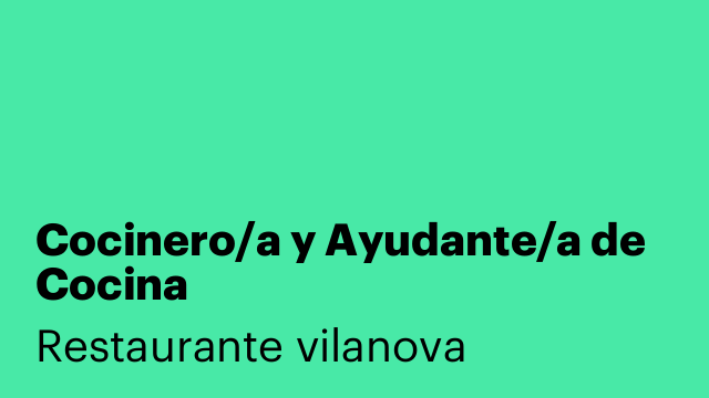 Cocinero/a y Ayudante/a de Cocina