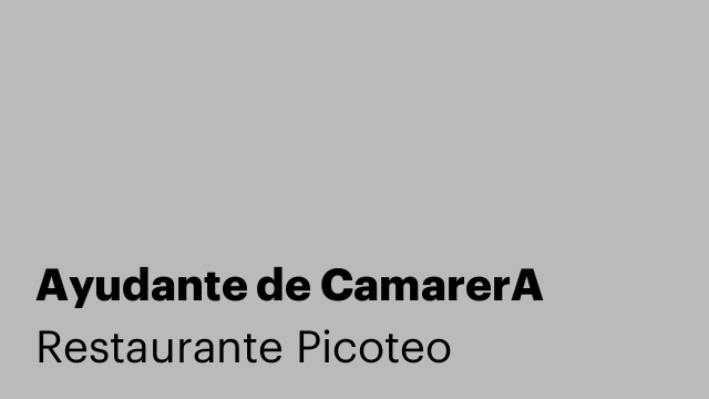 Ayudante de CamarerA