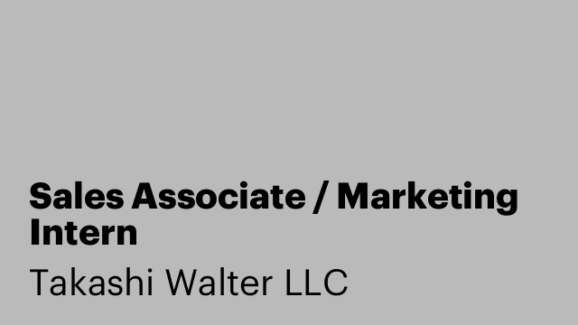 Sales Associate / Marketing Intern