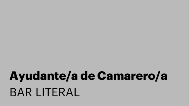 Ayudante/a de Camarero/a