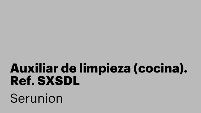 Auxiliar de limpieza (cocina). Ref. SXSDL