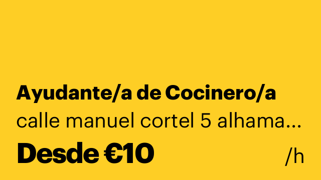Ayudante/a de Cocinero/a