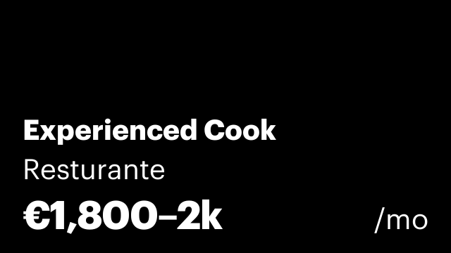 Experienced Cook