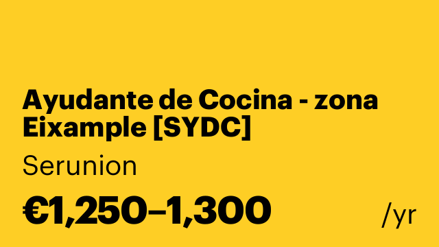Ayudante de Cocina - zona Eixample [SYDC]