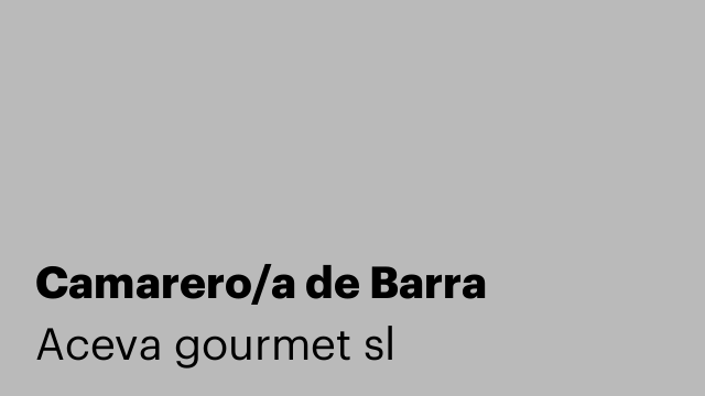 Camarero/a de Barra
