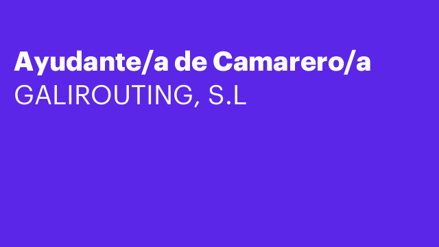 Ayudante/a de Camarero/a