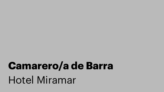 Camarero/a de Barra