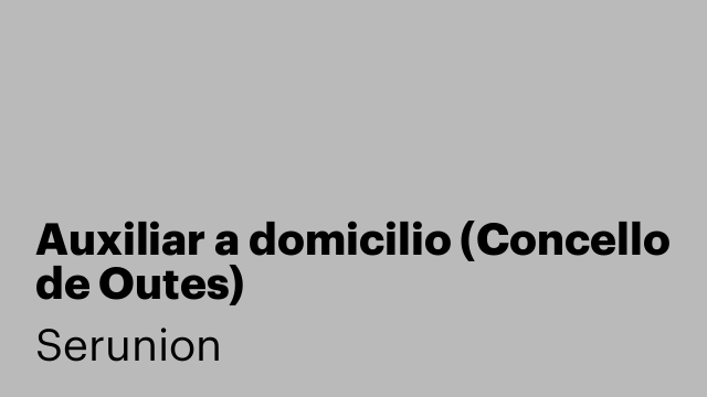 Auxiliar a domicilio (Concello de Outes)