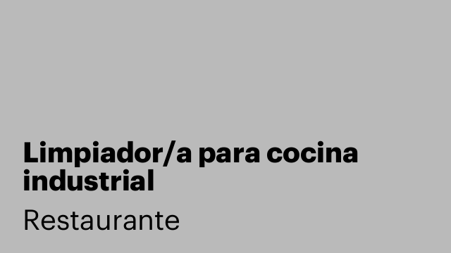 Limpiador/a para cocina industrial