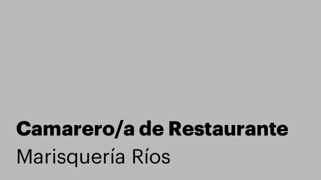 Camarero/a de Restaurante