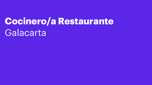 Cocinero/a Restaurante