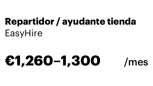Repartidor / ayudante tienda
