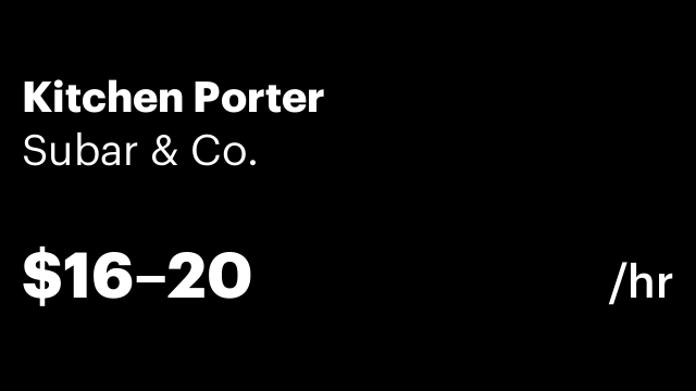 Kitchen Porter