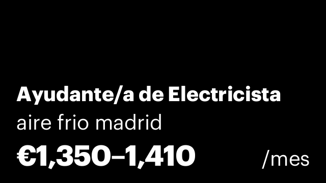 Ayudante/a de Electricista