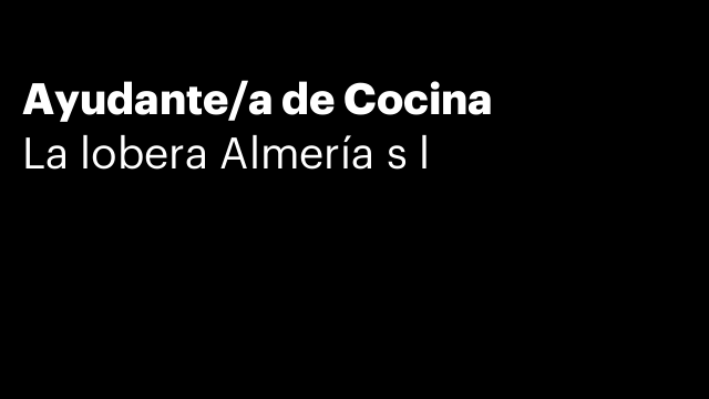 Ayudante/a de Cocina