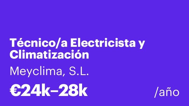 Técnico/a Electricista y Climatización