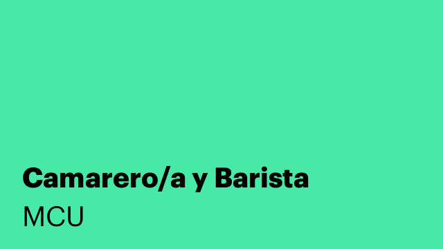 Camarero/a y Barista